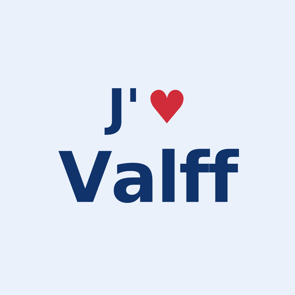 Sticker personnalisé Valff — design J'aime Valff