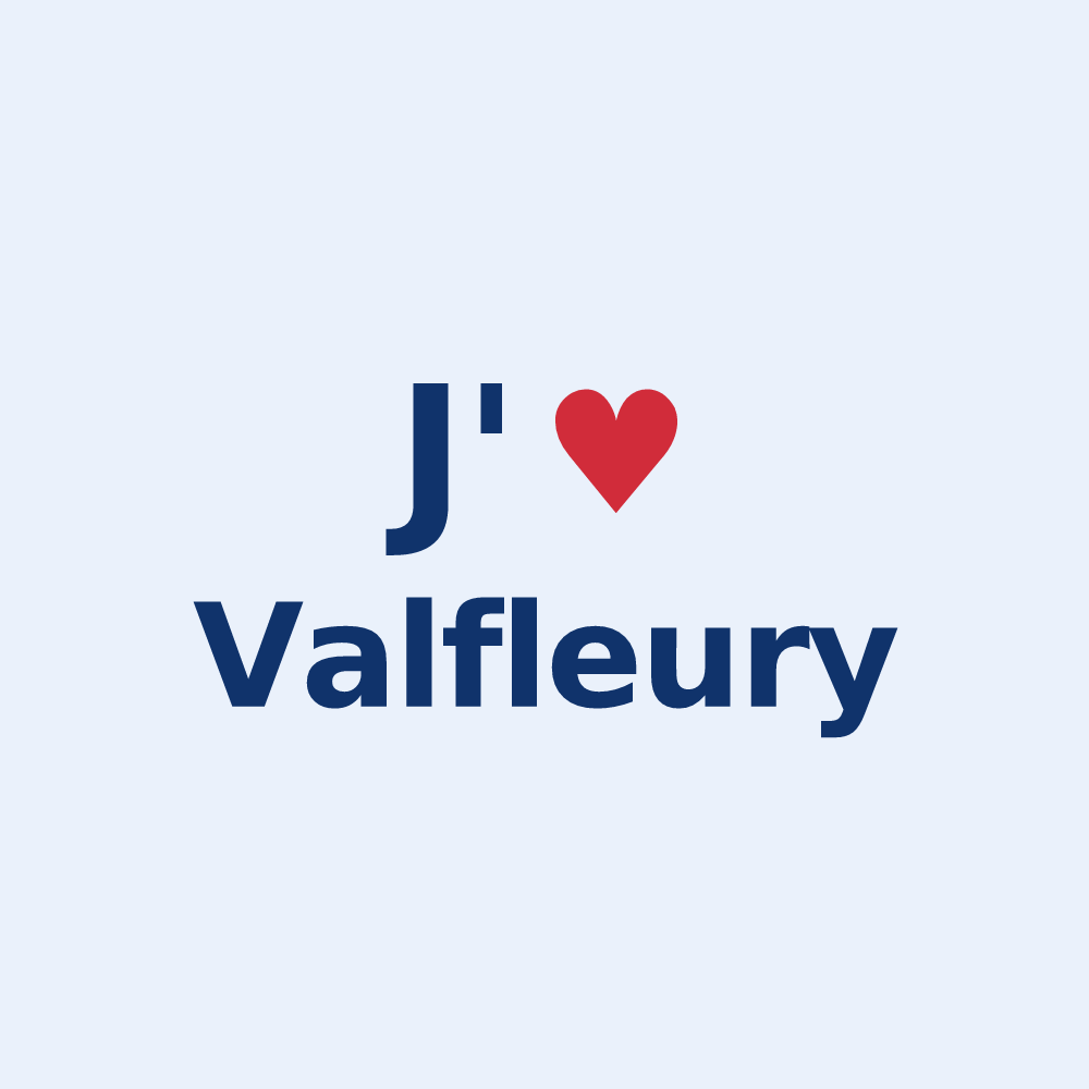 Sticker personnalisé Valfleury — design J'aime Valfleury