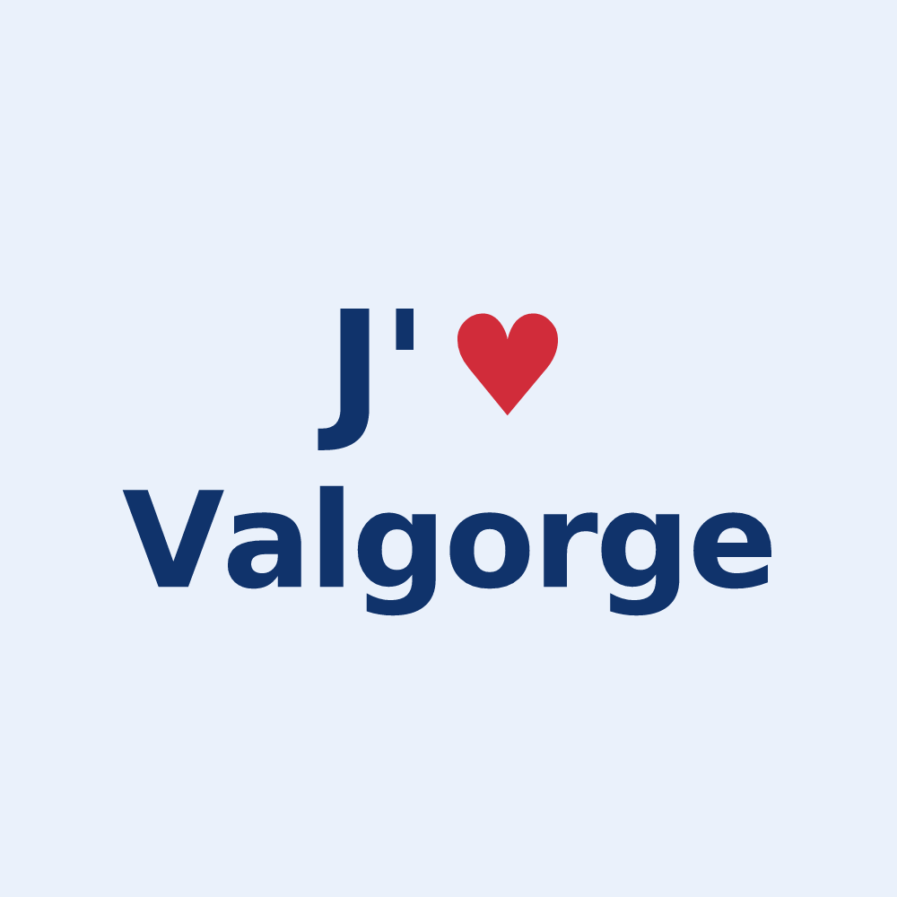 Sticker personnalisé Valgorge — design J'aime Valgorge