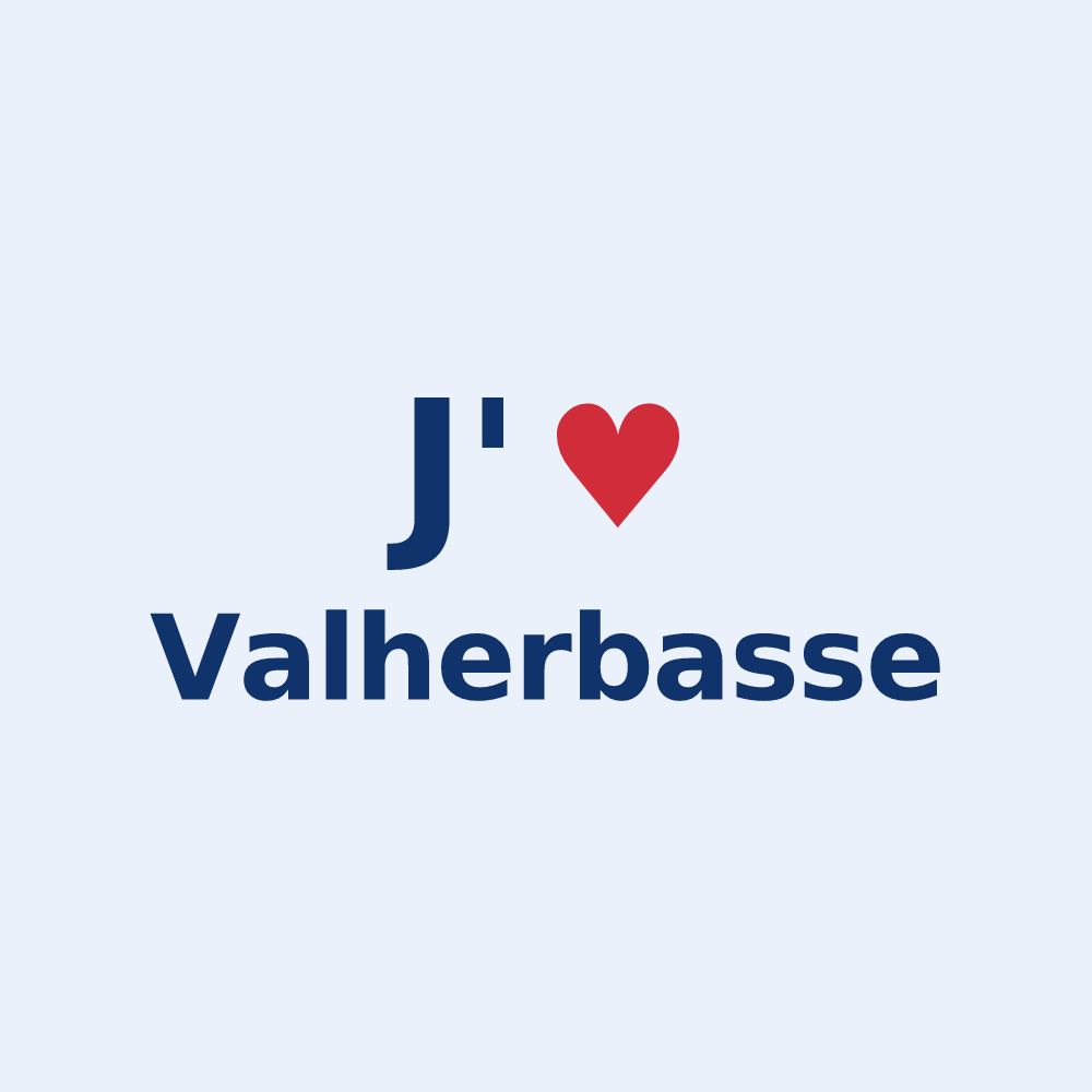 Sticker personnalisé Valherbasse — design J'aime Valherbasse