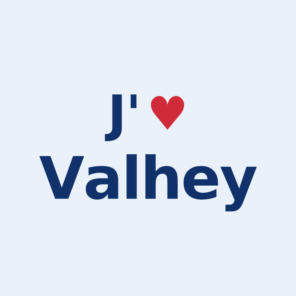 Sticker personnalisé Valhey — design J'aime Valhey