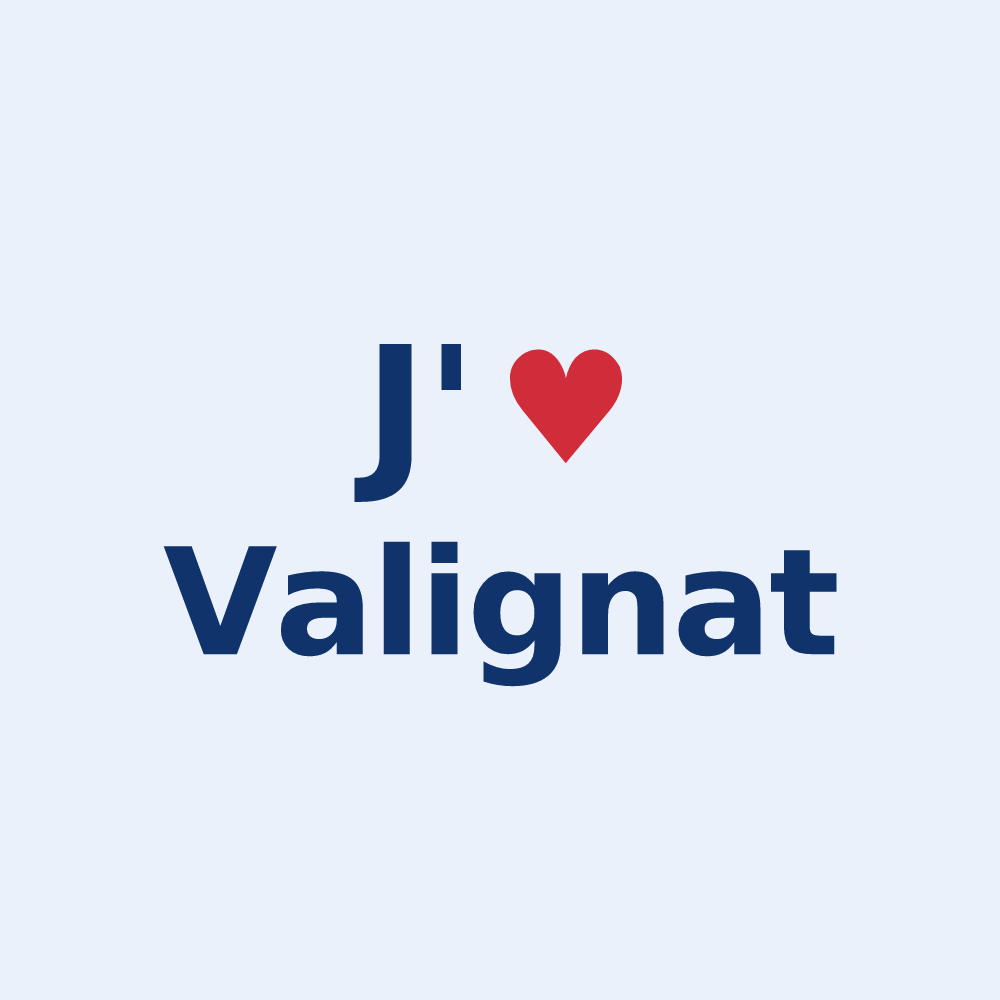 Sticker personnalisé Valignat — design J'aime Valignat
