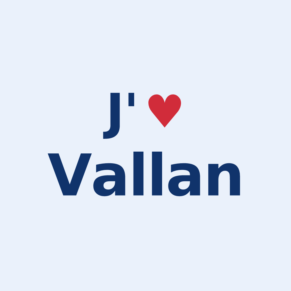 Sticker personnalisé Vallan — design J'aime Vallan