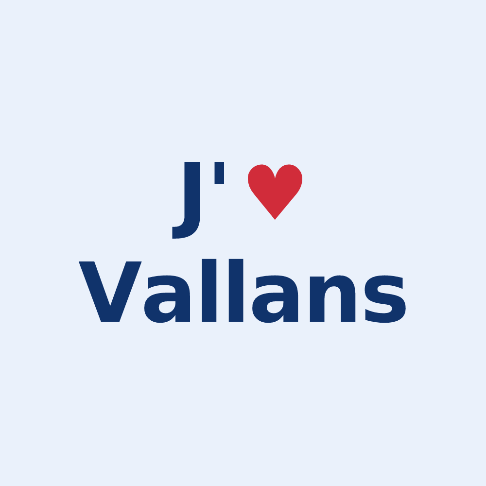 Sticker personnalisé Vallans — design J'aime Vallans