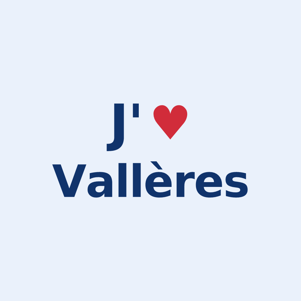 Sticker personnalisé Vallères — design J'aime Vallères