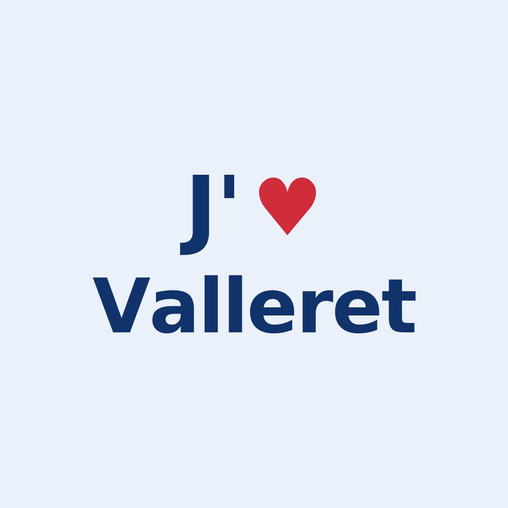 Sticker personnalisé Valleret — design J'aime Valleret