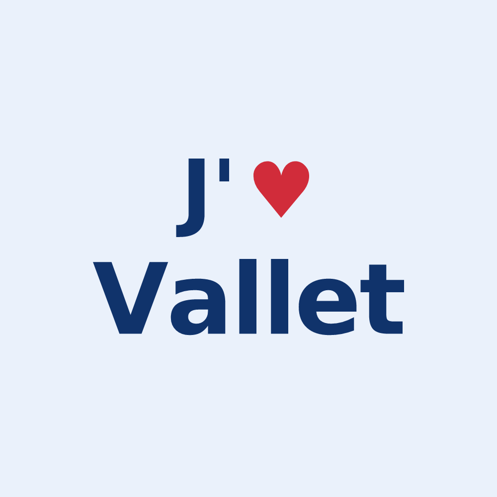 Sticker personnalisé Vallet — design J'aime Vallet