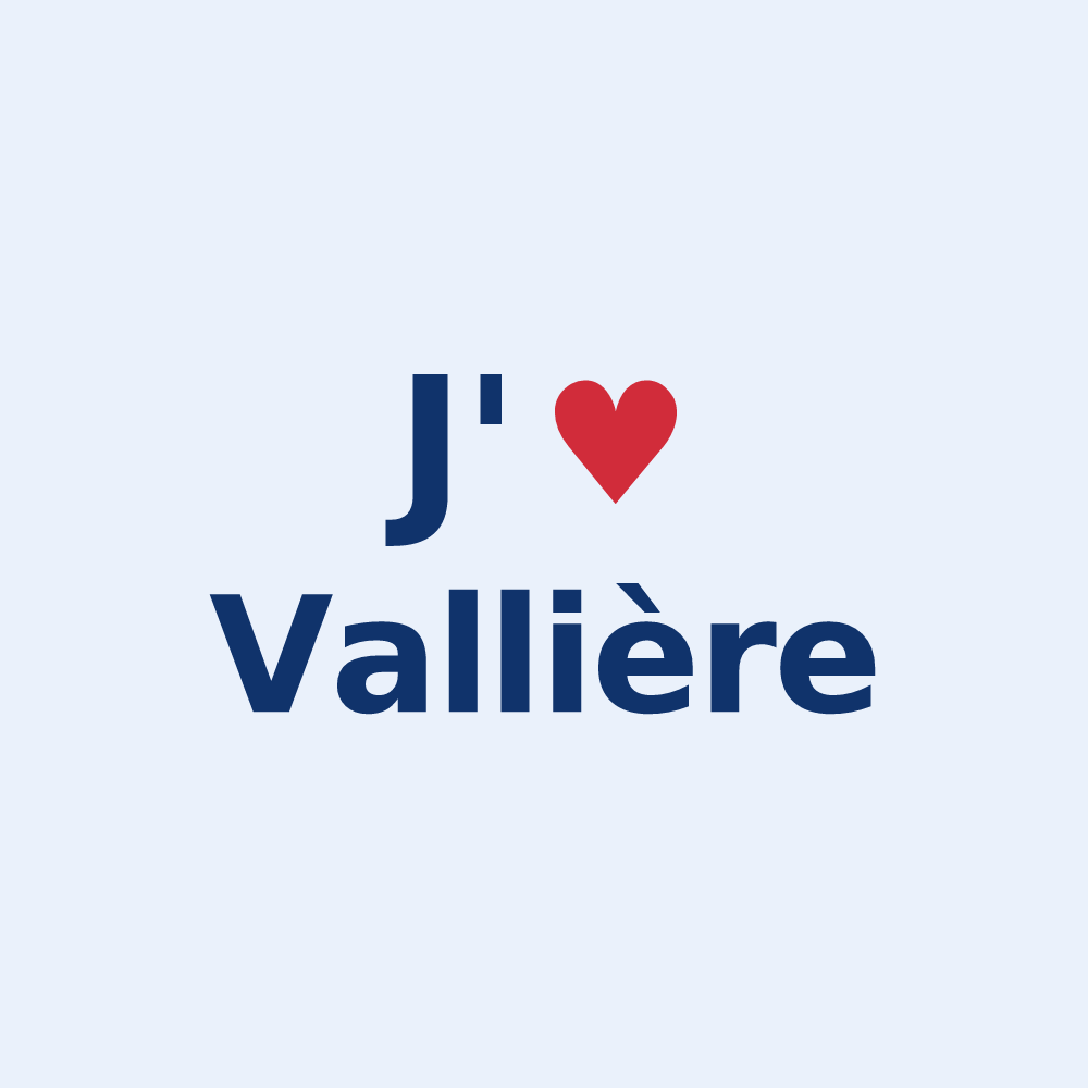 Sticker personnalisé Vallière — design J'aime Vallière