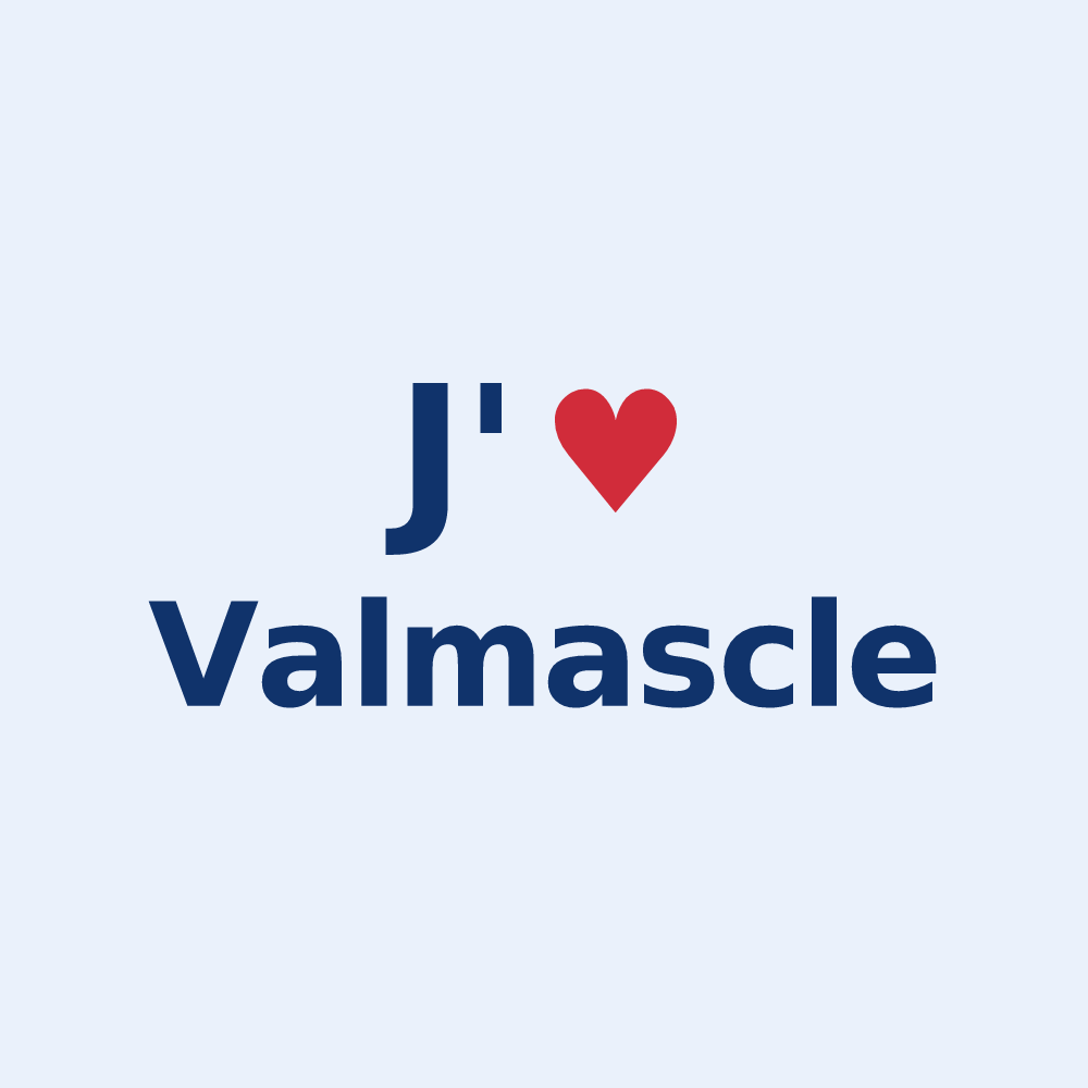 Sticker personnalisé Valmascle — design J'aime Valmascle