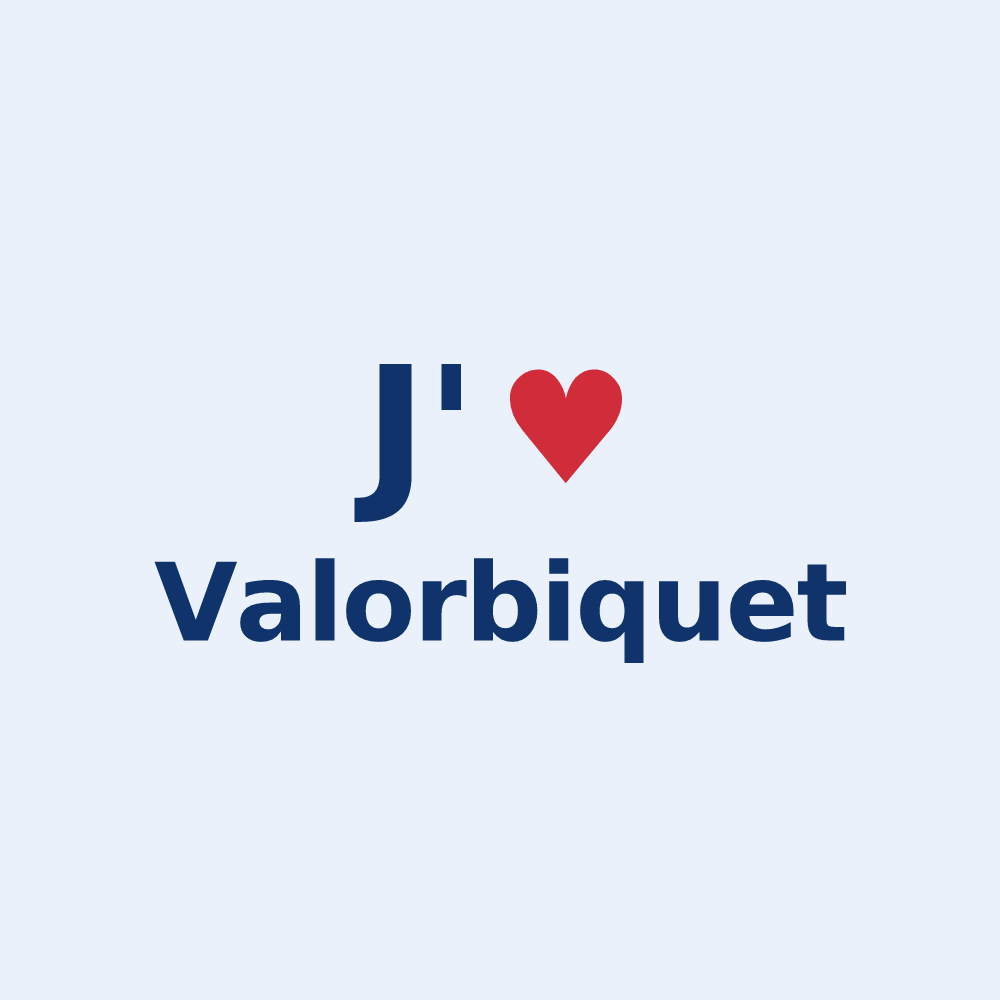 Sticker personnalisé Valorbiquet — design J'aime Valorbiquet