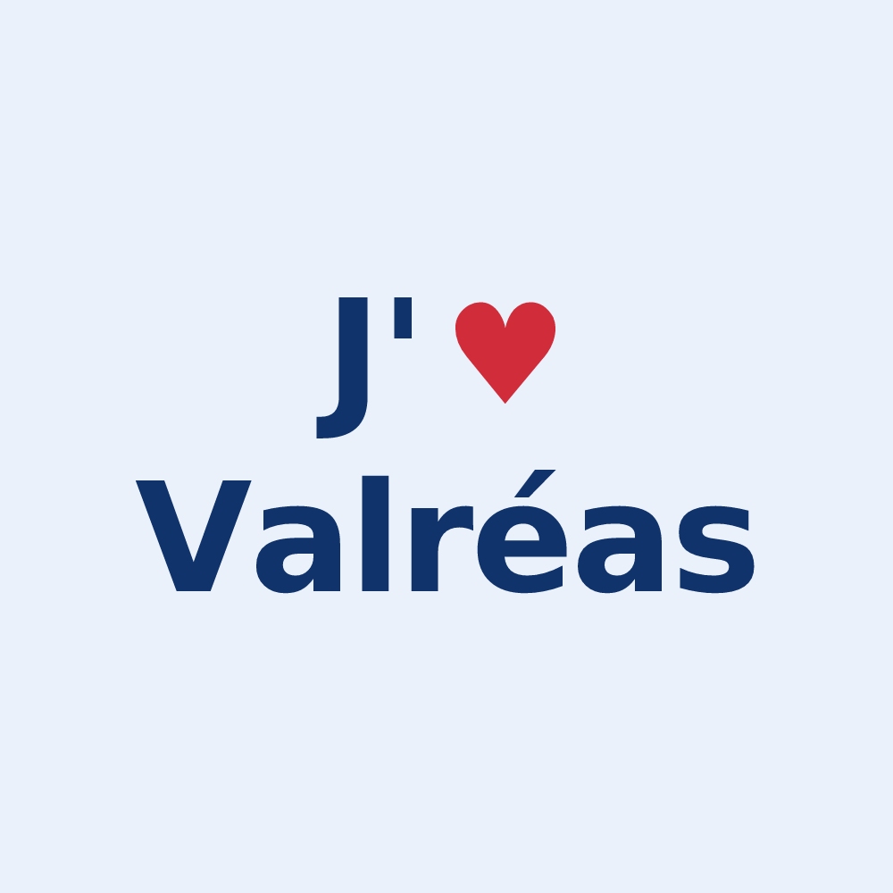Sticker personnalisé Valréas — design J'aime Valréas