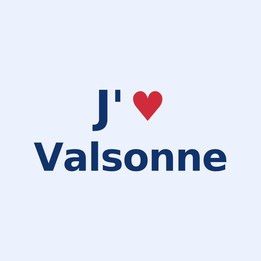 Sticker personnalisé Valsonne — design J'aime Valsonne