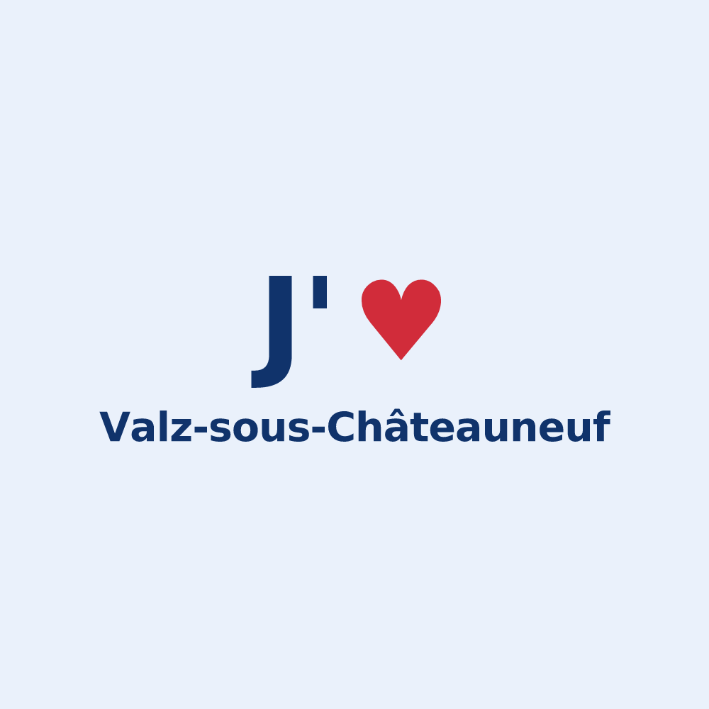 Sticker personnalisé Valz-sous-Châteauneuf — design J'aime Valz-sous-Châteauneuf