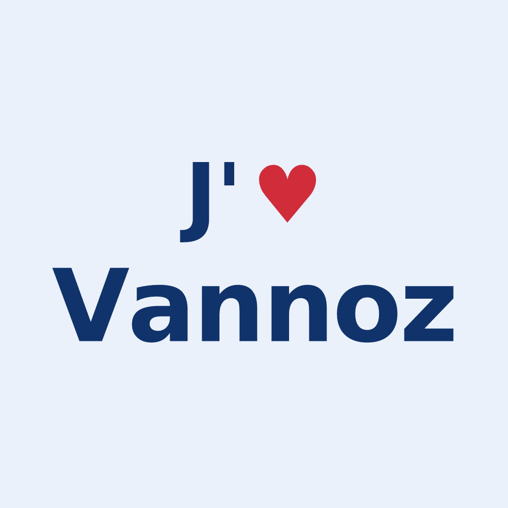 Sticker personnalisé Vannoz — design « J'aime Vannoz » imprimé sur le sticker