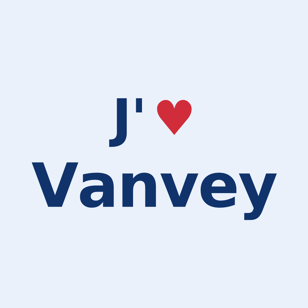Sticker personnalisé Vanvey — design J'aime Vanvey