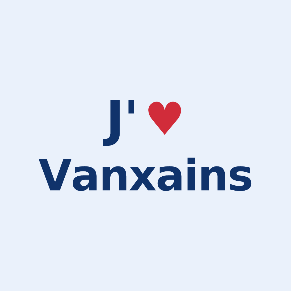 Sticker personnalisé Vanxains — design « J'aime Vanxains » imprimé sur le sticker