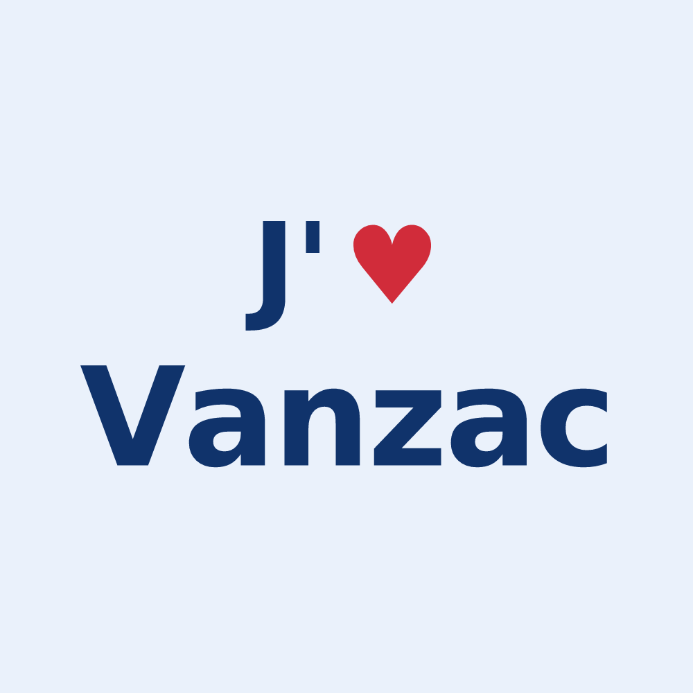 Sticker personnalisé Vanzac — design J'aime Vanzac