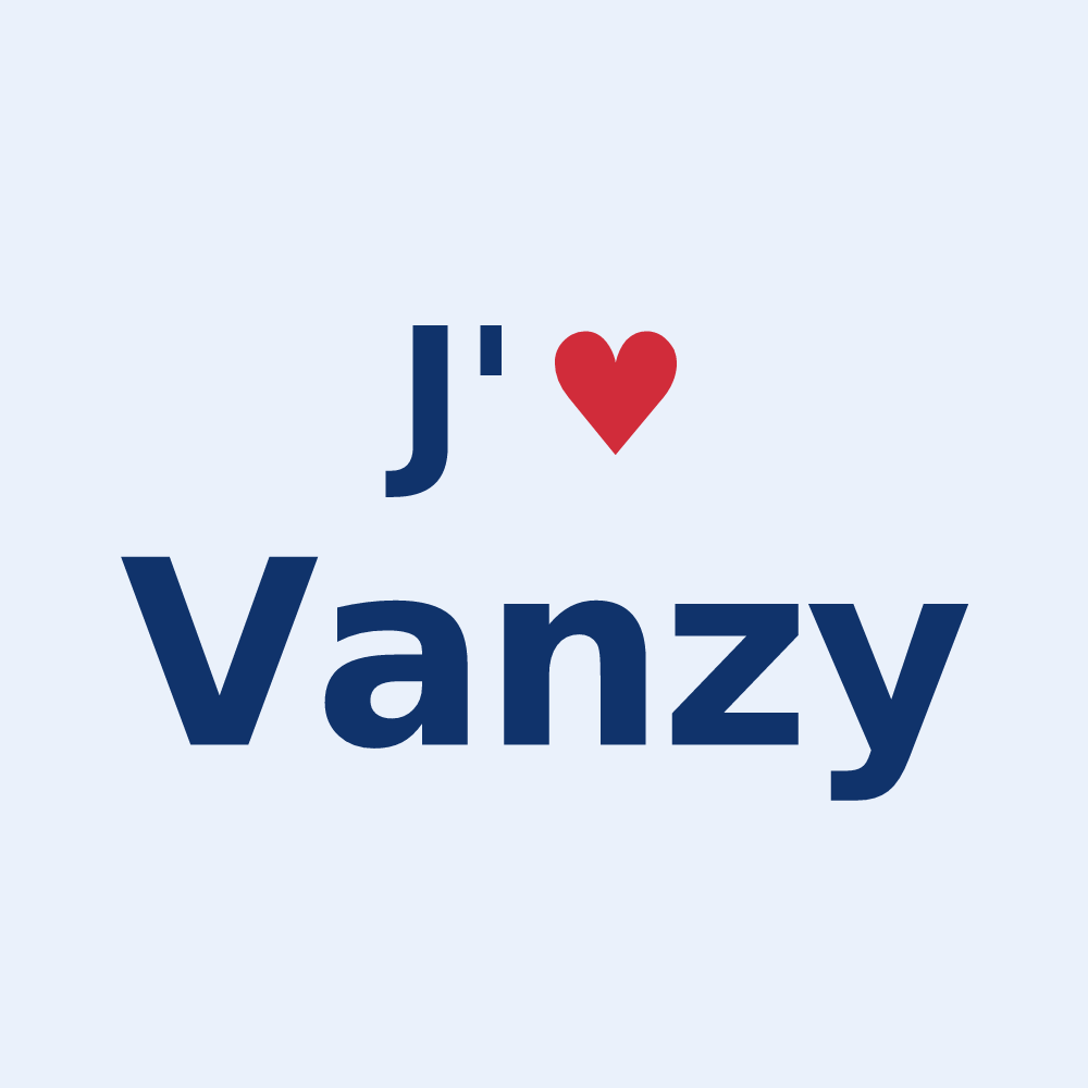 Sticker personnalisé Vanzy — design « J'aime Vanzy » imprimé sur le sticker