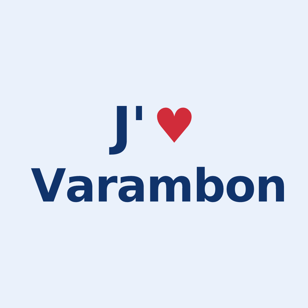 Sticker personnalisé Varambon — design J'aime Varambon