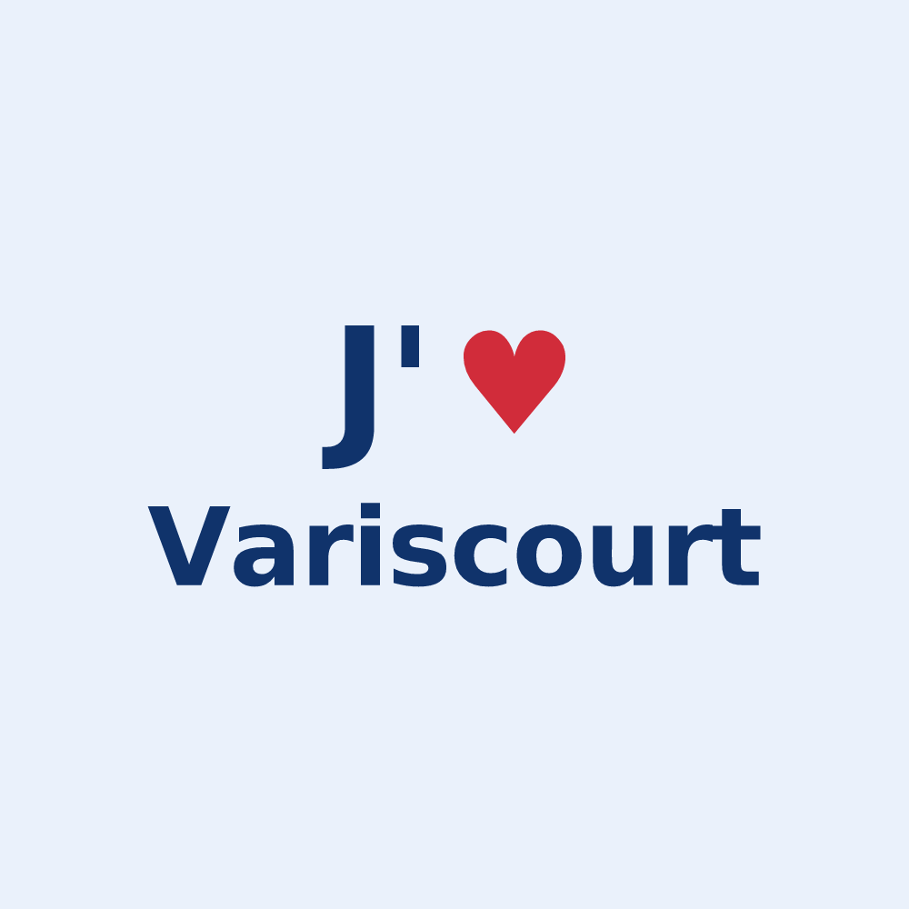 Sticker personnalisé Variscourt — design J'aime Variscourt