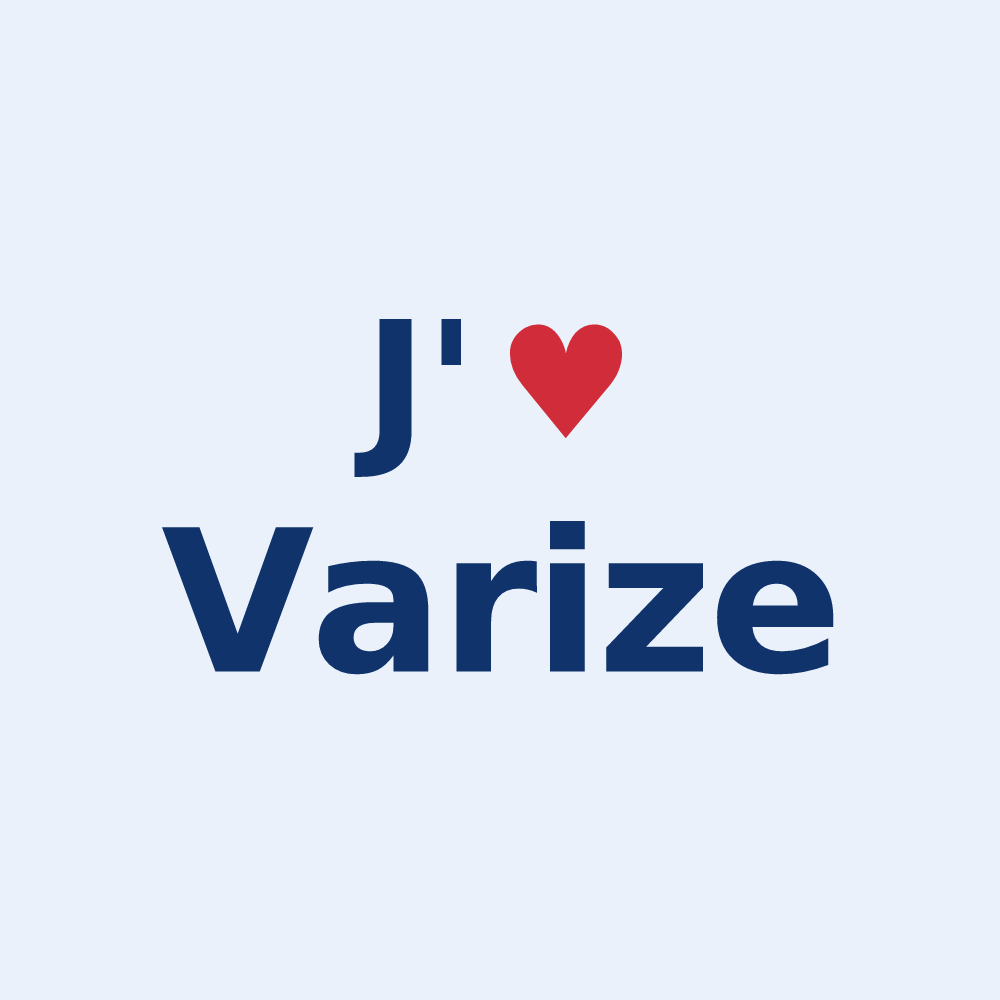 Sticker personnalisé Varize — design « J'aime Varize » imprimé sur le sticker