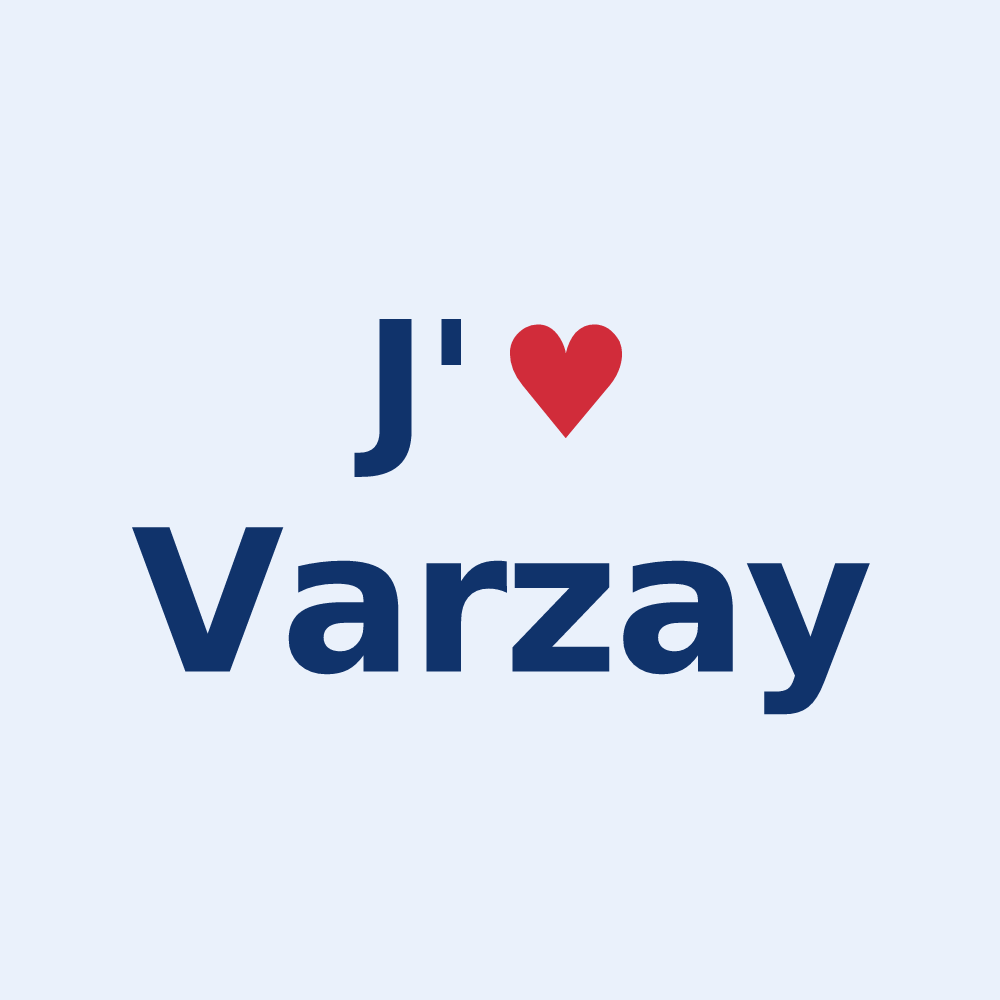 Sticker personnalisé Varzay — design J'aime Varzay