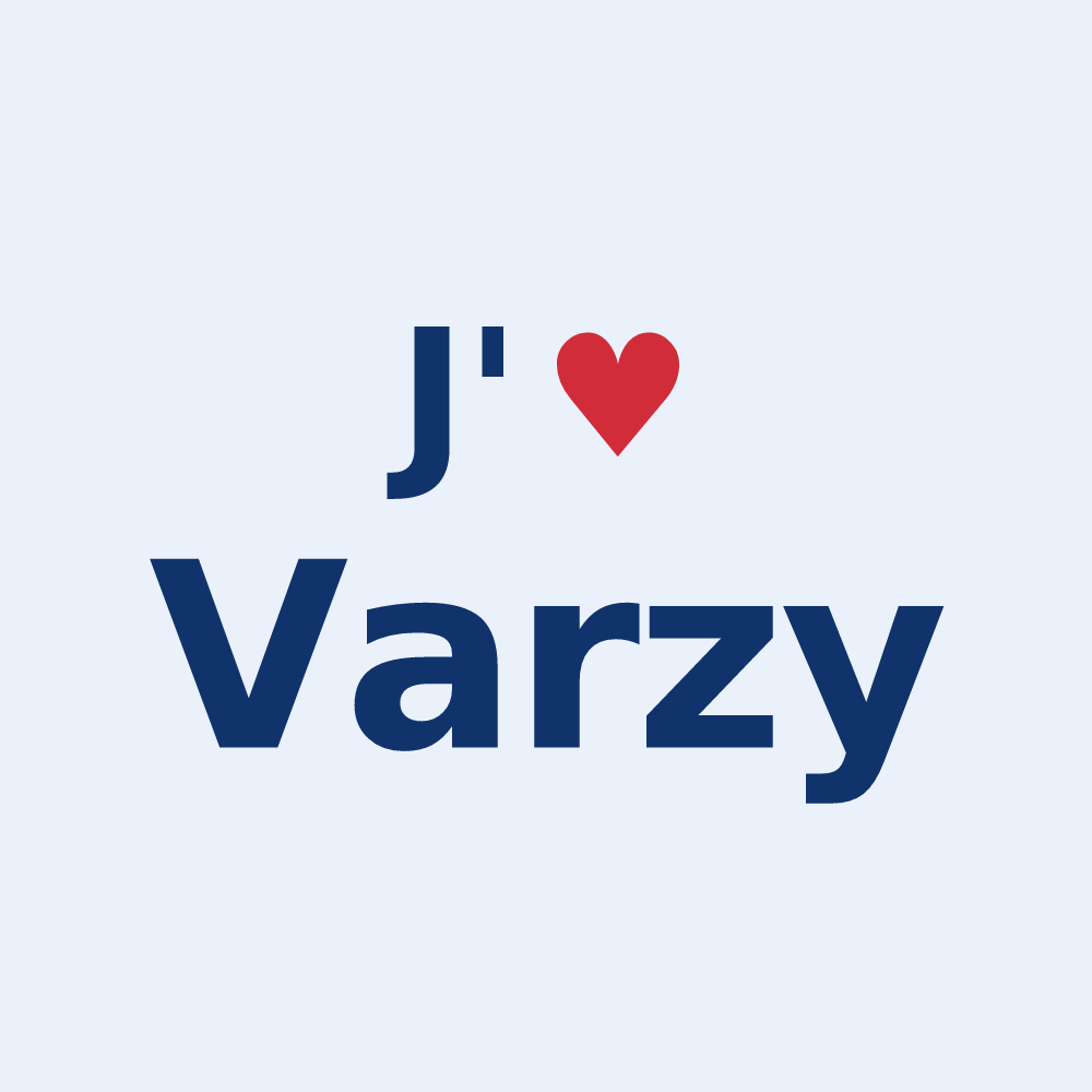 Sticker personnalisé Varzy — design J'aime Varzy
