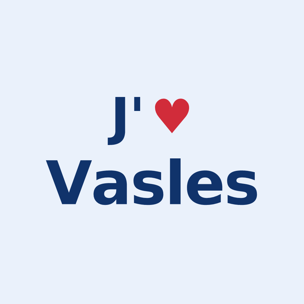 Sticker personnalisé Vasles — design J'aime Vasles