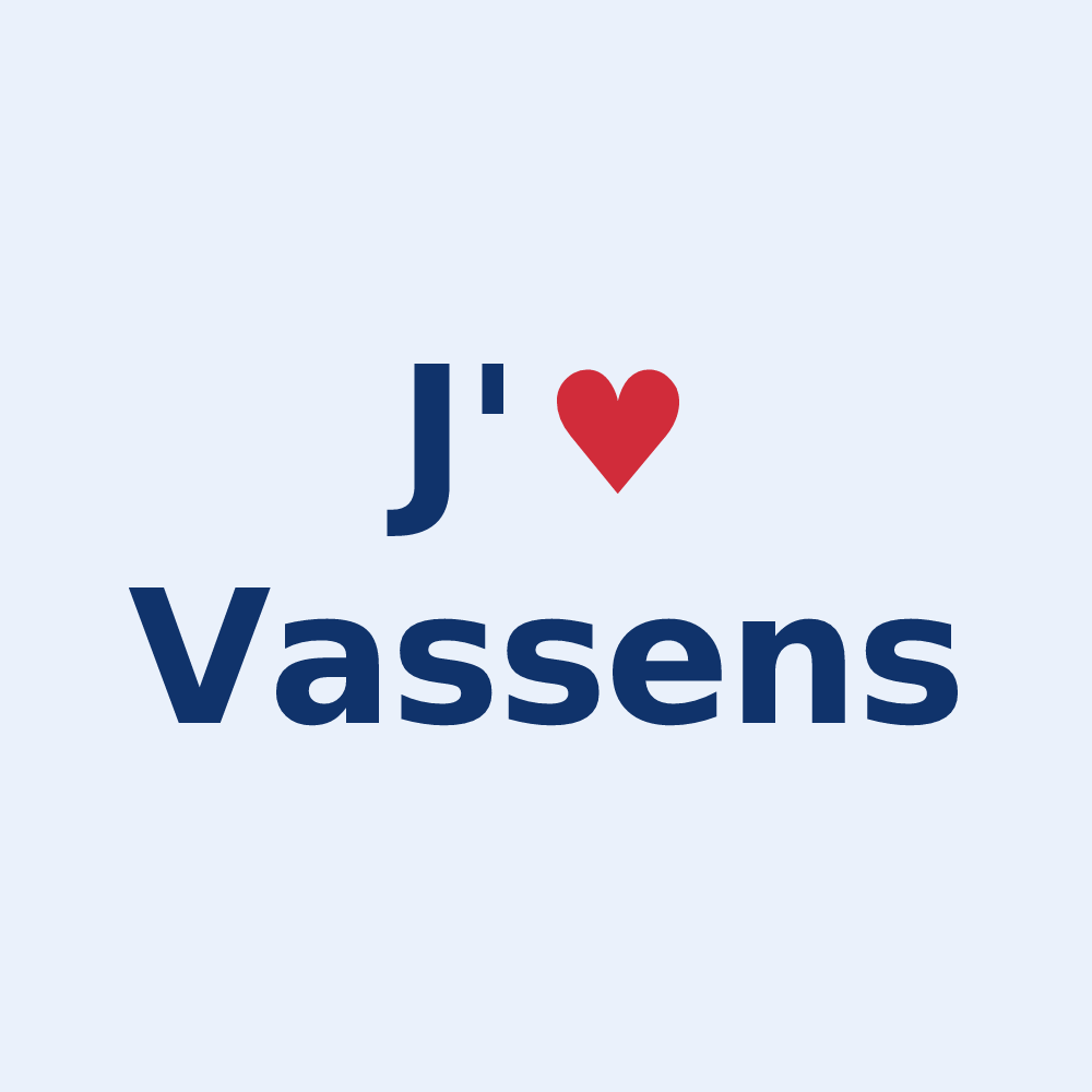 Sticker personnalisé Vassens — design « J'aime Vassens » imprimé sur le sticker