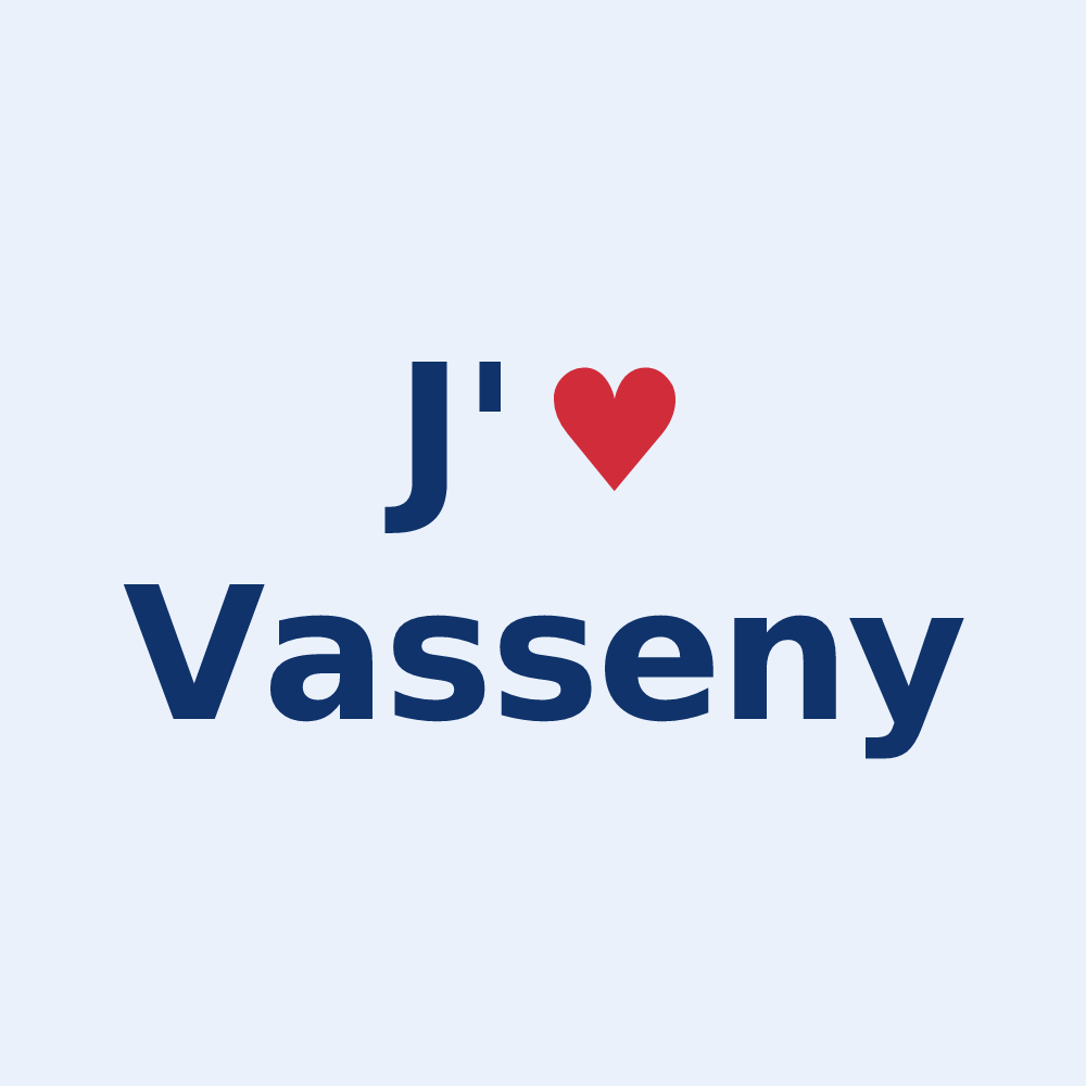 Sticker personnalisé Vasseny — design « J'aime Vasseny » imprimé sur le sticker