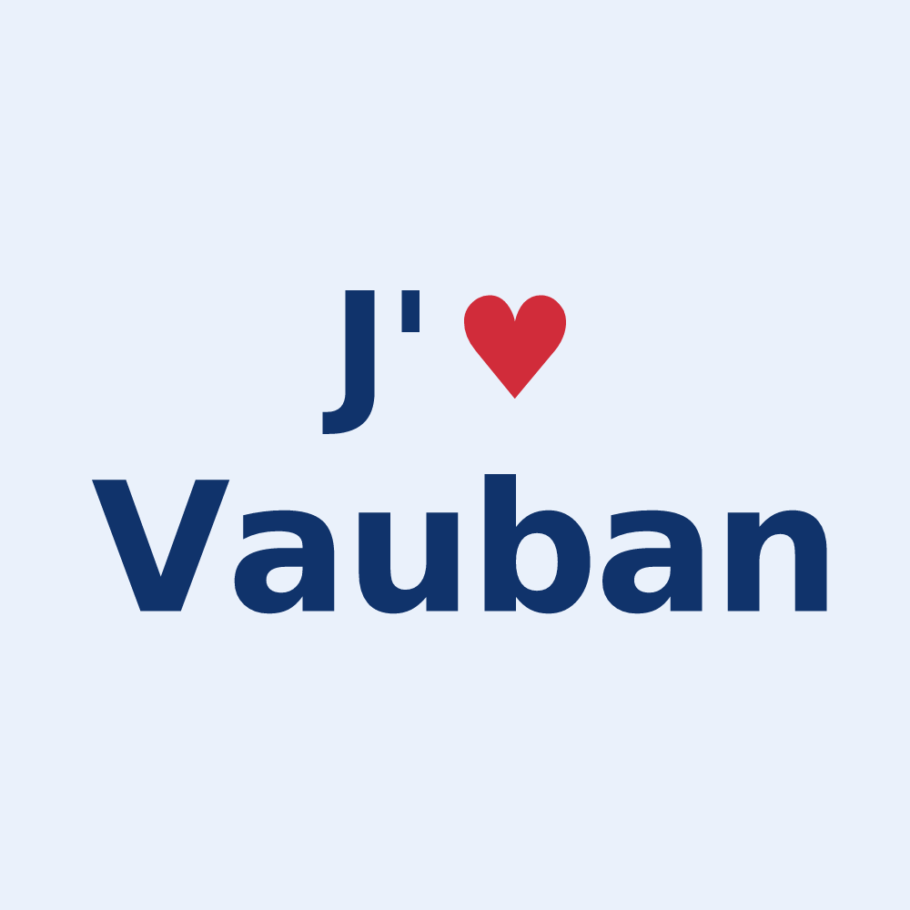 Sticker personnalisé Vauban — design « J'aime Vauban » imprimé sur le sticker