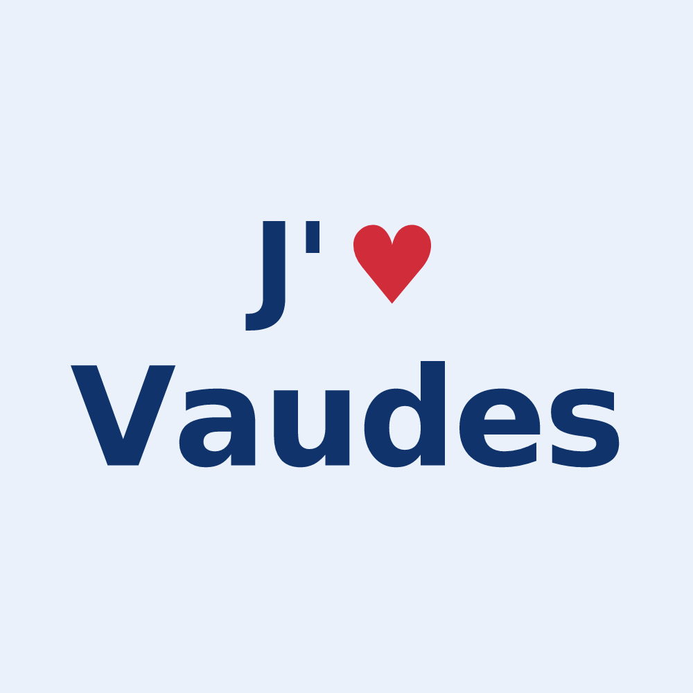 Sticker personnalisé Vaudes — design J'aime Vaudes