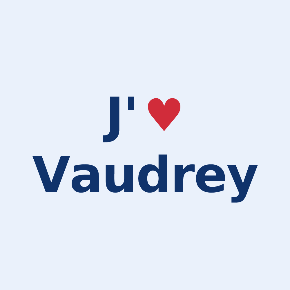 Sticker personnalisé Vaudrey — design J'aime Vaudrey