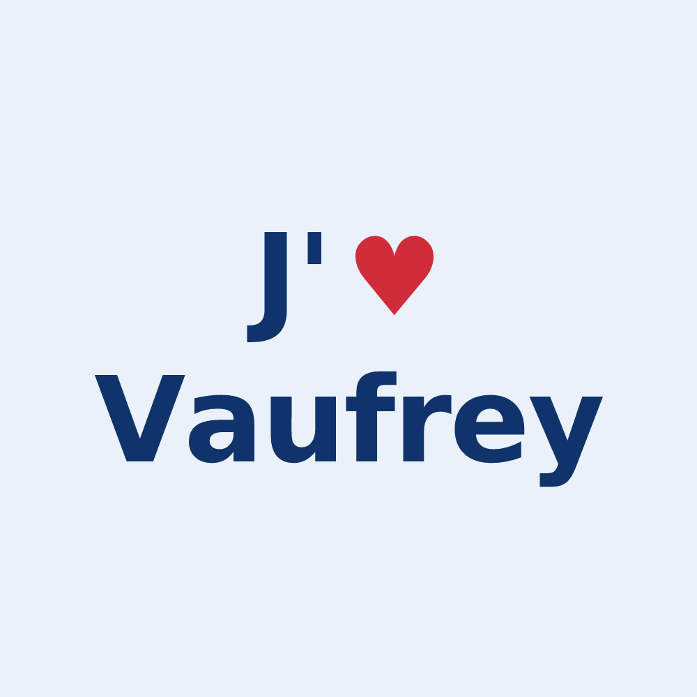 Sticker personnalisé Vaufrey — design J'aime Vaufrey