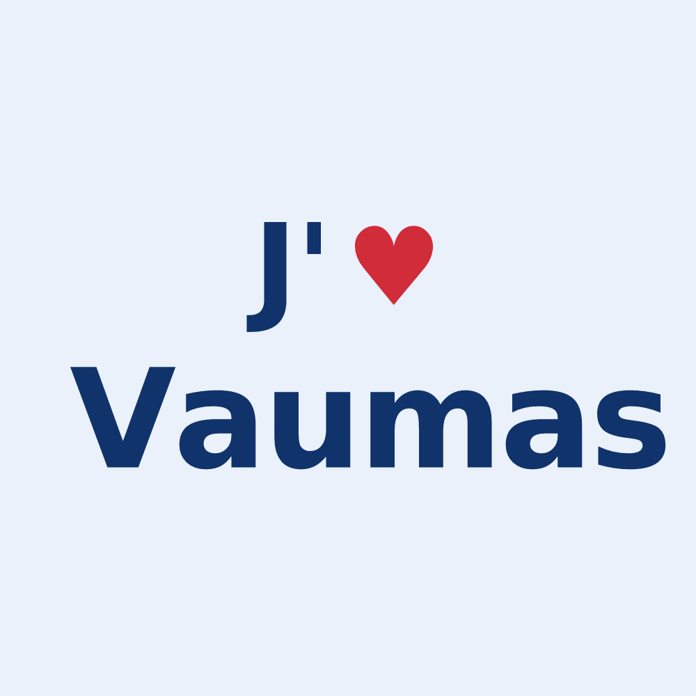 Sticker personnalisé Vaumas — design J'aime Vaumas