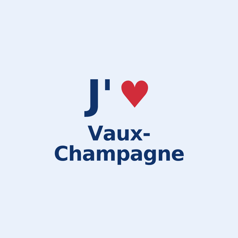 Sticker personnalisé Vaux-Champagne — design « J'aime Vaux-Champagne » imprimé sur le sticker