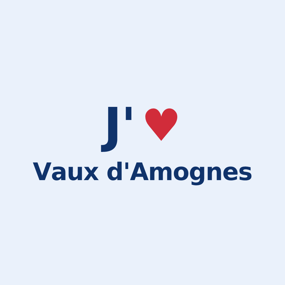 Sticker personnalisé Vaux d'Amognes — design J'aime Vaux d'Amognes