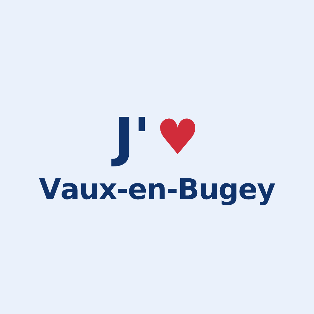 Sticker personnalisé Vaux-en-Bugey — design J'aime Vaux-en-Bugey