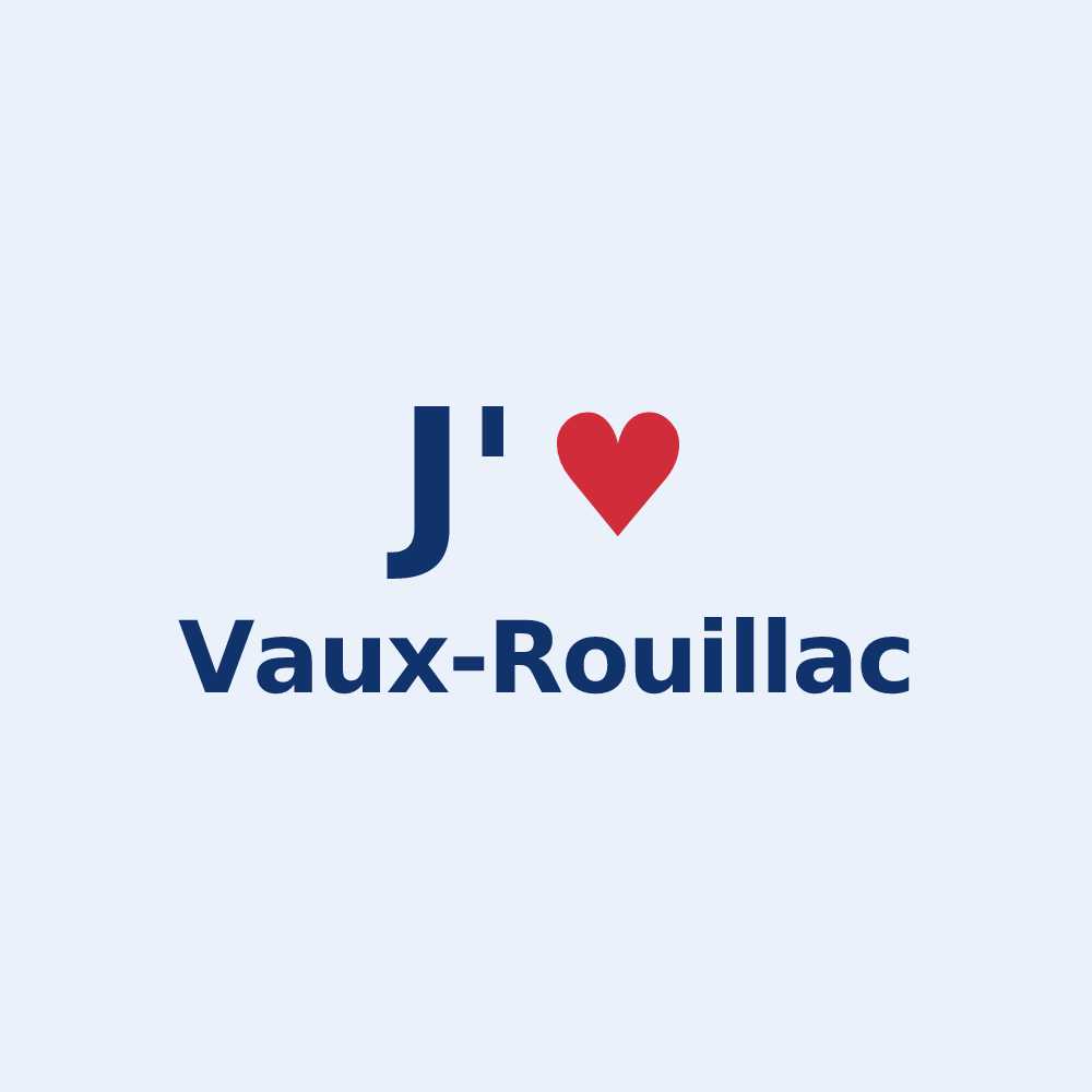 Sticker personnalisé Vaux-Rouillac — design J'aime Vaux-Rouillac