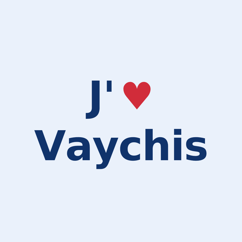 Sticker personnalisé Vaychis — design « J'aime Vaychis » imprimé sur le sticker
