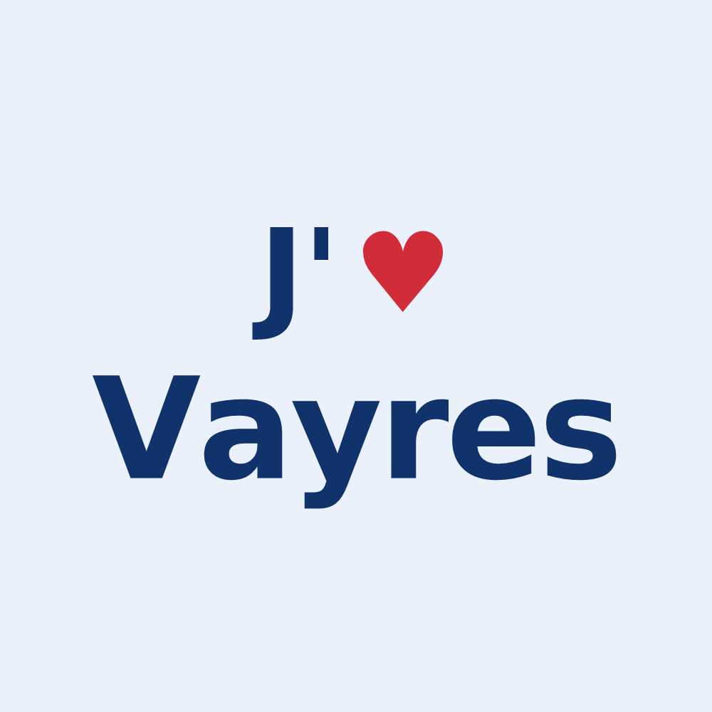 Sticker personnalisé Vayres — design J'aime Vayres