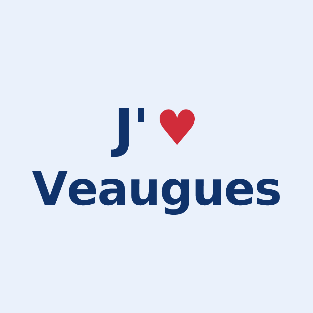 Sticker personnalisé Veaugues — design J'aime Veaugues