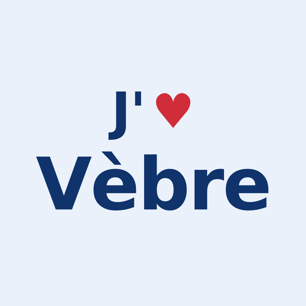 Sticker personnalisé Vèbre — design J'aime Vèbre