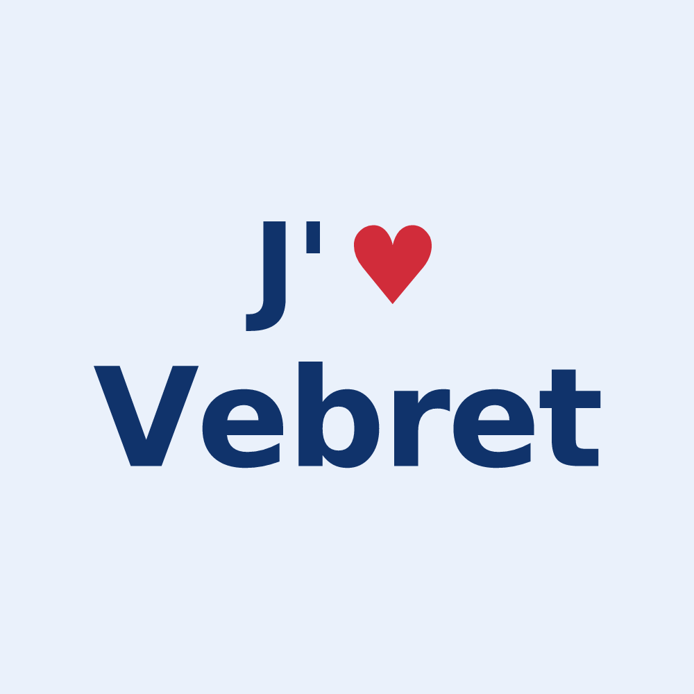 Sticker personnalisé Vebret — design J'aime Vebret