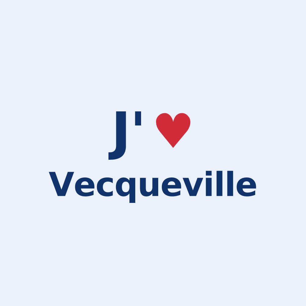 Sticker personnalisé Vecqueville — design « J'aime Vecqueville » imprimé sur le sticker
