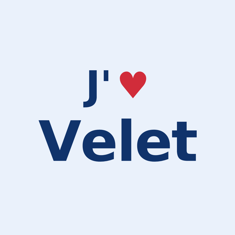 Sticker personnalisé Velet — design J'aime Velet