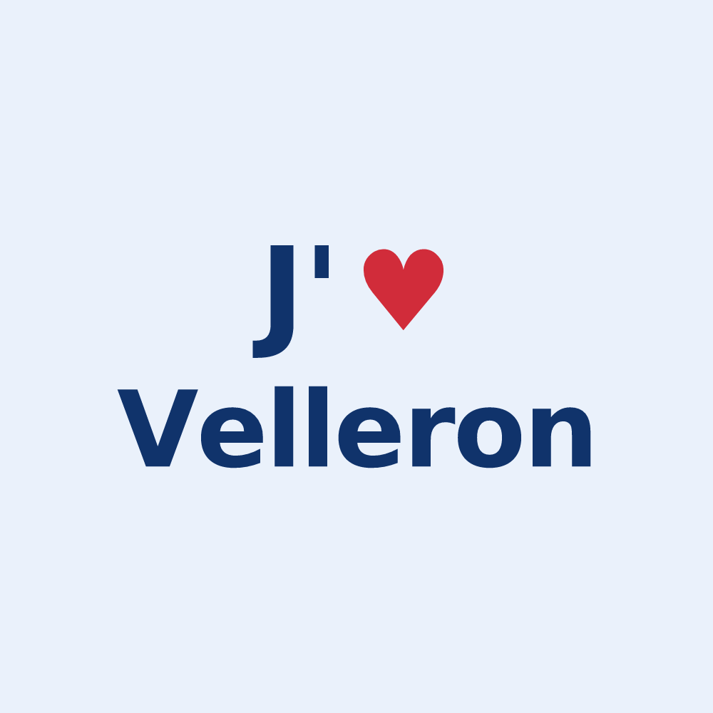 Sticker personnalisé Velleron — design J'aime Velleron