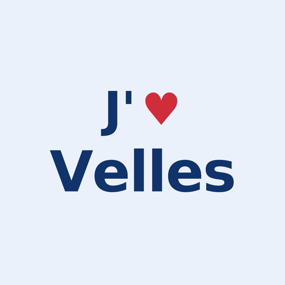 Sticker personnalisé Velles — design J'aime Velles
