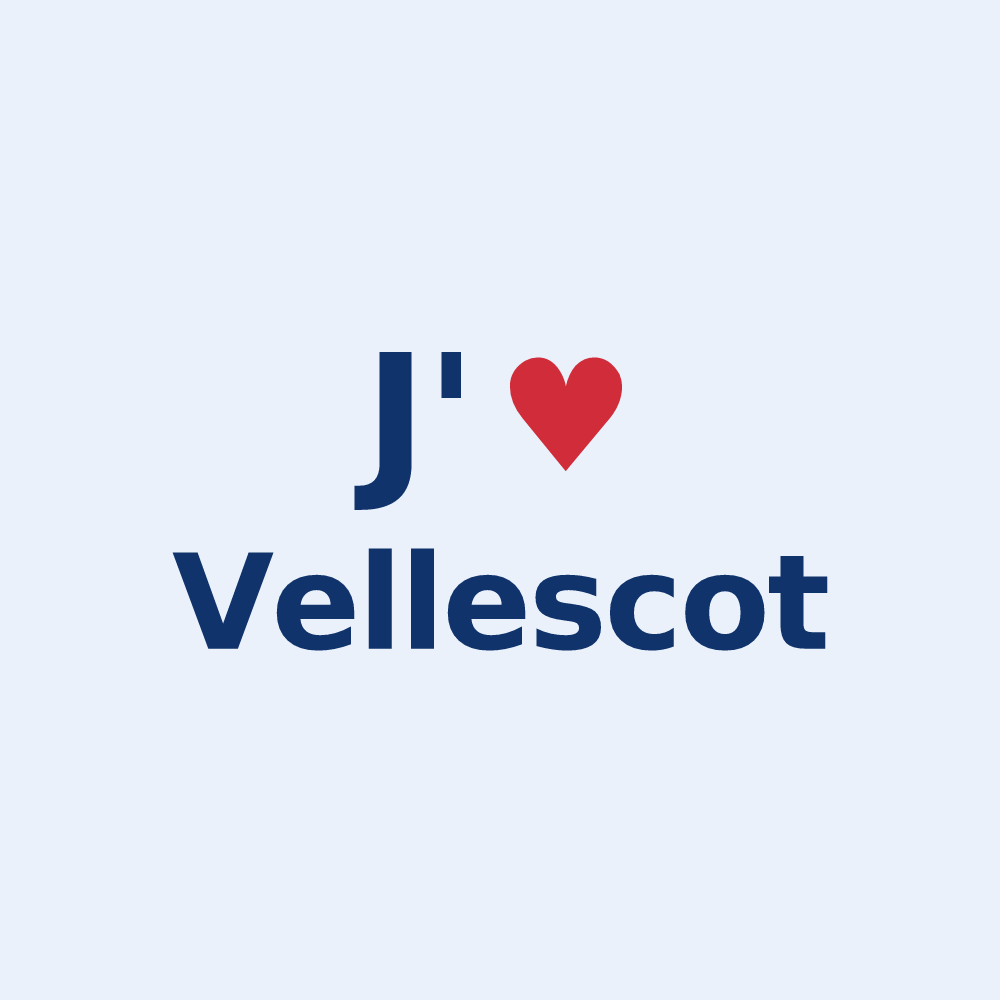 Sticker personnalisé Vellescot — design J'aime Vellescot