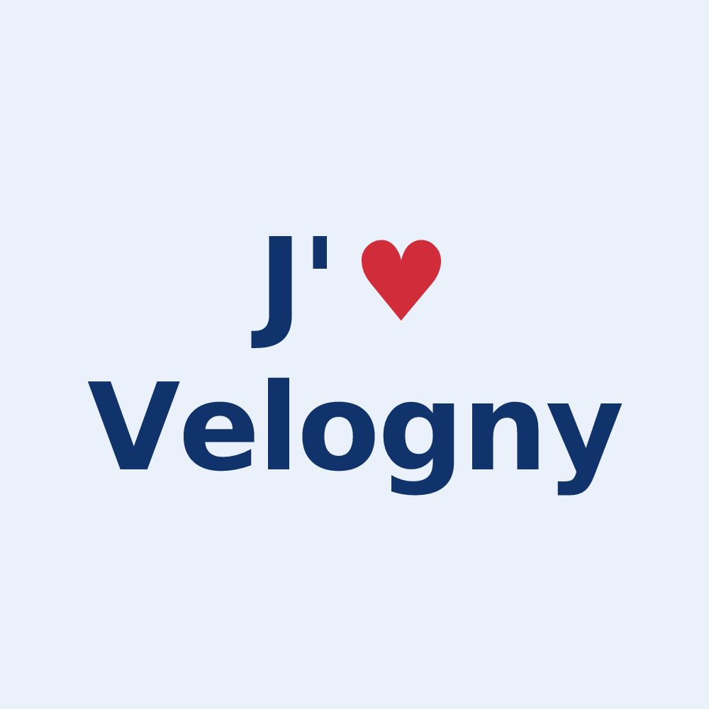 Sticker personnalisé Velogny — design J'aime Velogny
